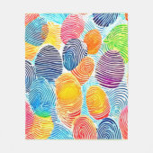 Farbvolles Fingerabdruckmuster Fleecedecke (Vorderseite)