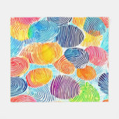 Farbvolles Fingerabdruckmuster Fleecedecke (Vorderseite (Horizontal))