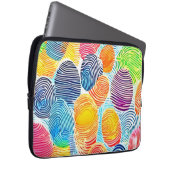 Farbvolles Fingerabdruckmuster Laptopschutzhülle (Vorne Rechts)