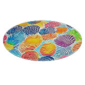 Farbvolles Fingerabdruckmuster Schneidebrett (Ecke)