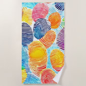 Farbvolles Fingerabdruckmuster Strandtuch (Vorderseite)