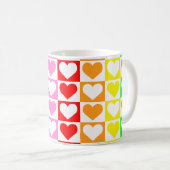 Farbvolles Muster für die Herzfrequenz der Checkbo Kaffeetasse (VorderseiteRechts)