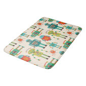 Farbvolles Muster für Retro-Roboter Badematte (Schrägansicht)