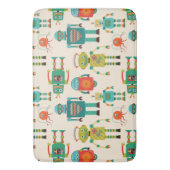 Farbvolles Muster für Retro-Roboter Badematte (Vorderseite Vertikal)