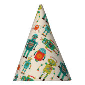 Farbvolles Muster für Retro-Roboter Partyhütchen (Rechts)