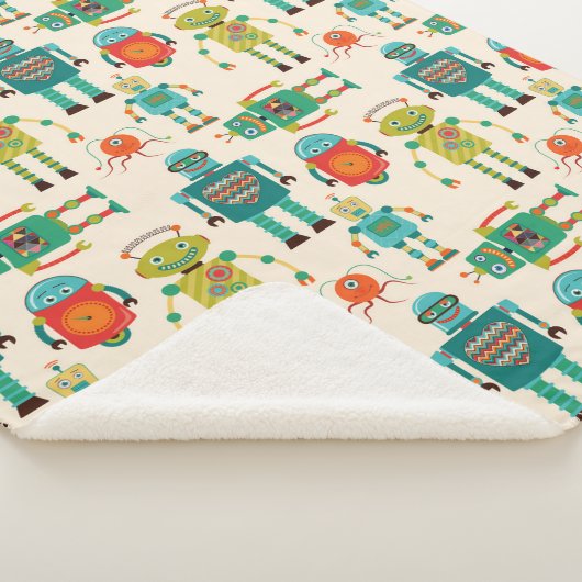 Farbvolles Muster für Retro-Roboter Sherpadecke (3/4)