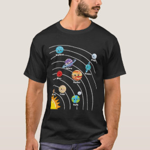 Farbvolles Planet-Sonnensystem T-Shirt