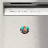 Farbvolles Seepferd in einem lebendigen Korallenri Magnet (In Situ (Geschirrspüler))