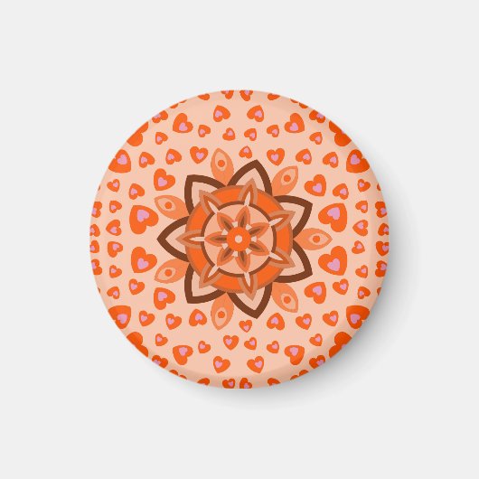 FARBVOLLSTÄNDIGE LIEBE HÖRT VALENTINE , GEBURTSTAG MAGNET (Vorne)