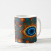 Farbvortex: Abstrakter Tanz von Öl und Wasser Kaffeetasse (VorderseiteRechts)