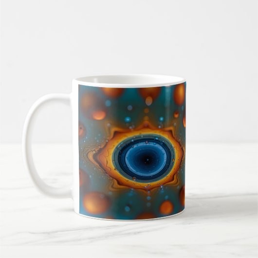 Farbvortex: Abstrakter Tanz von Öl und Wasser Kaffeetasse (Links)