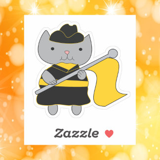Farbwache Graue Katze Schwarz Gelb Gold Aufkleber