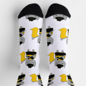 Farbwache Graue Katze Schwarz Gelb Socken (Oben)