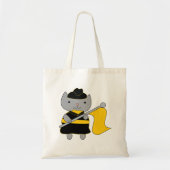 Farbwache Graue Katze Schwarz Gelb Tragetasche (Vorne)