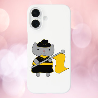 Farbwache Katze Schwarz und Gelb Gold iPhone 16 Hülle