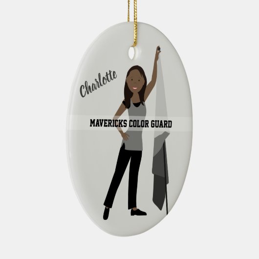 Farbwächter Afrikanischer Amerikaner Grau und Schw Keramik Ornament (Rechts)