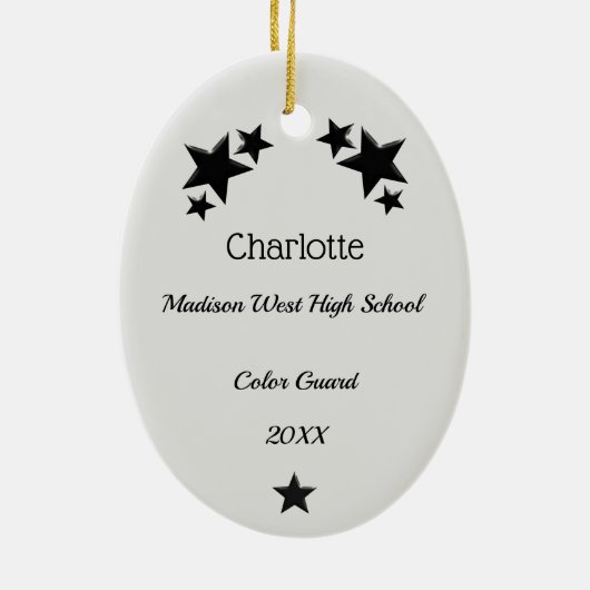 Farbwächter Afrikanischer Amerikaner Grau und Schw Keramik Ornament (Hinten)