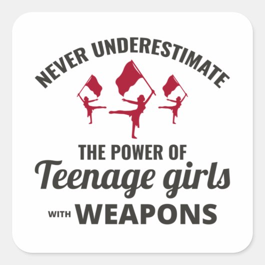 Farbwächter Flag Corps Dance Marching Band Student Quadratischer Aufkleber (Vorderseite)