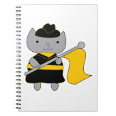 Farbwächter-Katze Gelbe Flagge Schwarze Uniform Notizblock (Vorderseite)