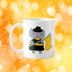 Farbwächter-Katze Schwarz und Gelb Gold Kaffeetasse