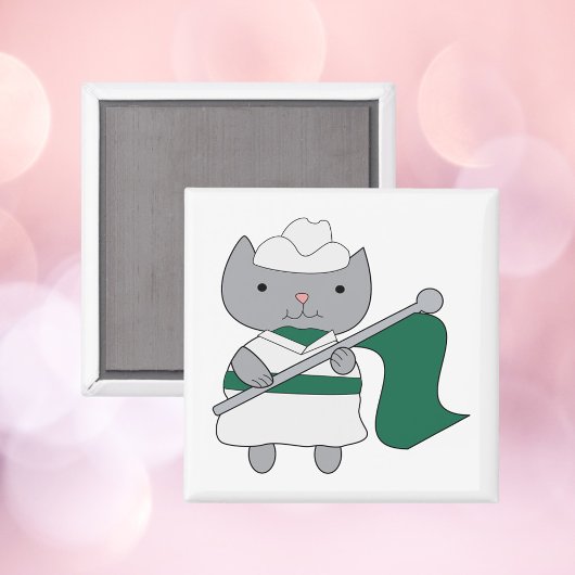 Farbwächter Katzengrün und Weiß Magnet