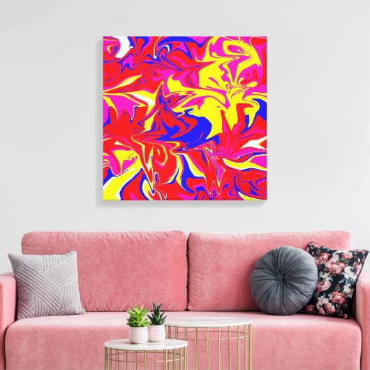 Farbwahnsinn Stretchierte Canvas drucken Leinwanddruck (Insitu (Wohnzimmer))