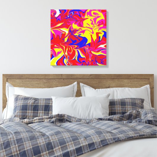Farbwahnsinn Stretchierte Canvas drucken Leinwanddruck (Insitu (Schlafzimmer))