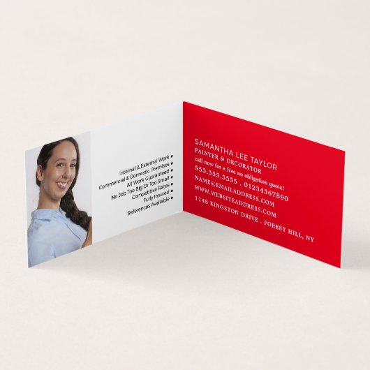 Farbwalze, Maler und Dekorator Foto Visitenkarten (Innenseite)