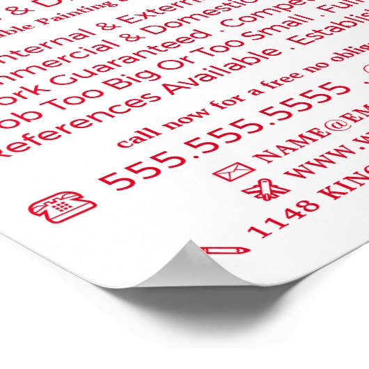 Farbwalze, Maler und Dekoratorwerbung Poster (Ecke)