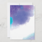 Farbwäsche | aquamarine und lila Hochzeitseinladun Einladung (Rückseite)