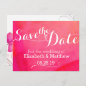 Farbwäsche Rosa Save the Date Karte (Vorne/Hinten)