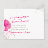 Farbwäsche Rosa Save the Date Karte (Rückseite)