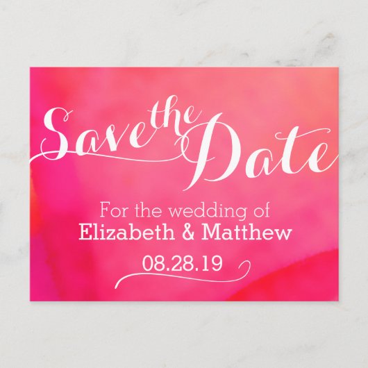Farbwäsche Rosa Save the Date Karte (Vorderseite)