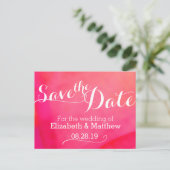 Farbwäsche Rosa Save the Date Karte (Stehend Vorderseite)