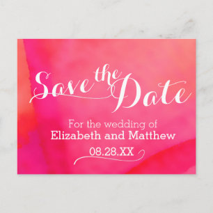 Farbwäsche Rosa Save the Date Karte