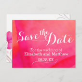 Farbwäsche Rosa Save the Date Karte (Vorne/Hinten)