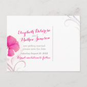 Farbwäsche Rosa Save the Date Karte (Rückseite)