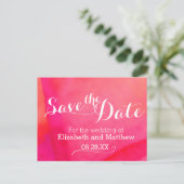 Farbwäsche Rosa Save the Date Karte (Stehend Vorderseite)