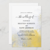 Farbwaschgelbe und blaue Hochzeitseinladung Einladung (Vorne/Hinten)