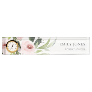 FARBWASCHWASCHEN-BLUSH-PINK-FLORALLBUNKCH NAMENSPLAKETTE