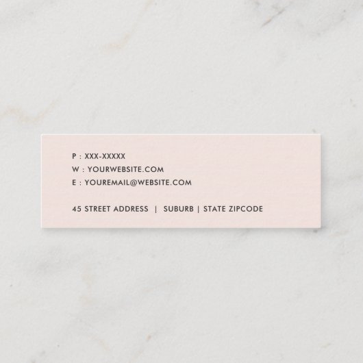 FARBWASCHWASCHEN BLUSPINK FLORAL BUNCH MINI VISITENKARTE (Rückseite)