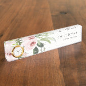 FARBWASCHWASCHEN BLUSPINK FLORAL BUNCH NAMENSPLAKETTE (Seite)