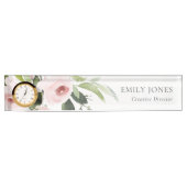 FARBWASCHWASCHEN BLUSPINK FLORAL BUNCH NAMENSPLAKETTE (Vorderseite)