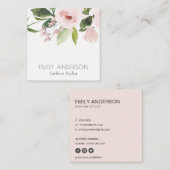 FARBWASCHWASCHEN BLUSPINK FLORAL BUNCH QUADRATISCHE VISITENKARTE (Vorne/Hinten)