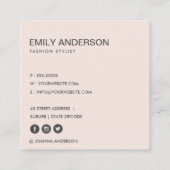 FARBWASCHWASCHEN BLUSPINK FLORAL BUNCH QUADRATISCHE VISITENKARTE (Rückseite)