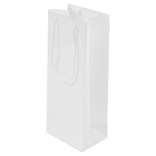 Farbweiß Geschenktüte Für Weinflaschen (Vorderseite Schrägansicht)