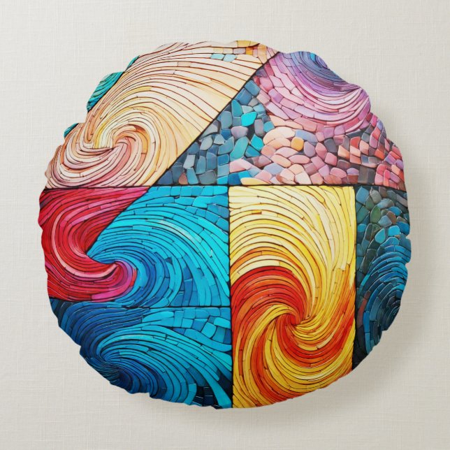 Farbwelle Rundes Kissen (Vorderseite)