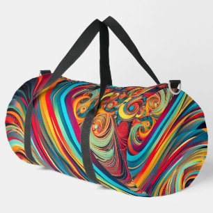 Farbwellen-Fusion – Moderne abstrakte Wirbelkunst Duffle Bag