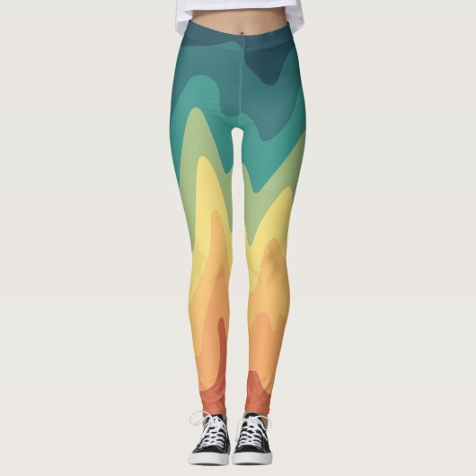 Farbwellen-Horizont Leggings (Vorderseite)