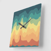 Farbwellen-Horizont Quadratische Wanduhr (Winkel)